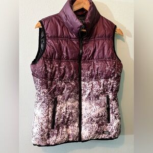 MARC NEW YORK MEDIUM โจ Purple and White puffer Vest zip up with pockets EUC